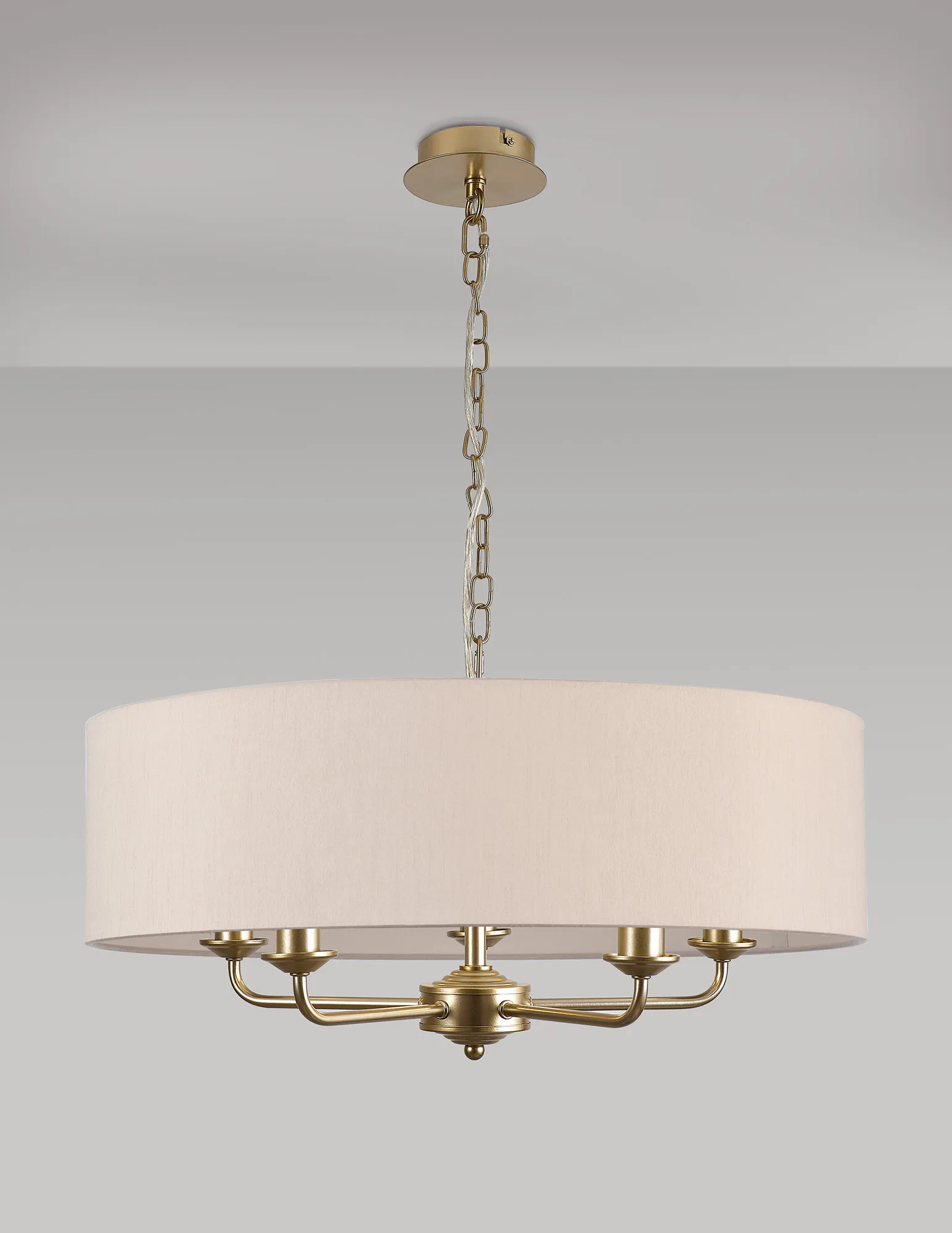 Banyan 60cm 5 Light Pendant Champagne Gold; Nude Beige/Moonlight DK0954  Deco Banyan CG NU